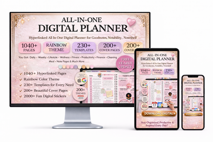 Digital Journal Blueprint Daily Weekly Monthly Planner for Organization Reflection Goal Planning Instant Download - FEMINE DIGITAL