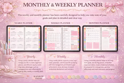 Digital Journal Blueprint Daily Weekly Monthly Planner for Organization Reflection Goal Planning Instant Download - FEMINE DIGITAL
