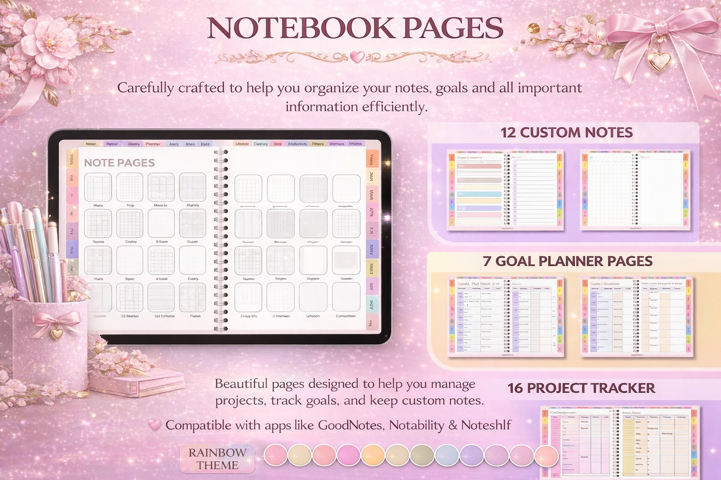 Digital Journal Blueprint Daily Weekly Monthly Planner for Organization Reflection Goal Planning Instant Download - FEMINE DIGITAL