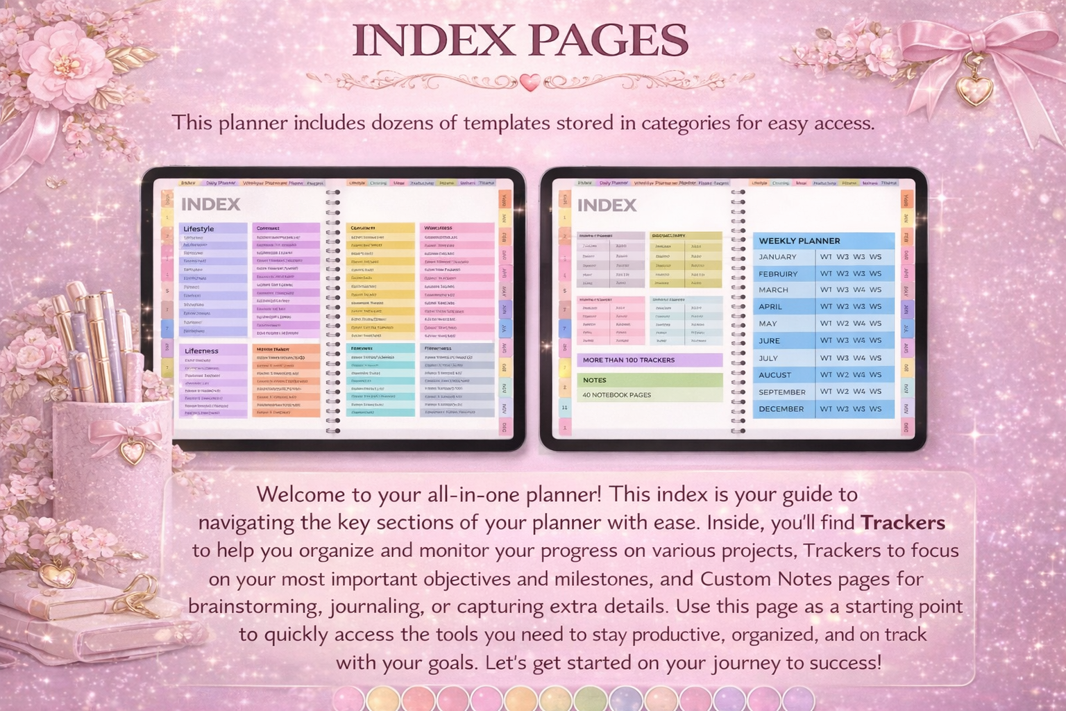 Digital Journal Blueprint Daily Weekly Monthly Planner for Organization Reflection Goal Planning Instant Download - FEMINE DIGITAL