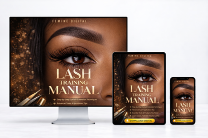 Lash Training Manual Blueprint | Digital Download | Lash Artist Training & Organization Resource - FEMINE DIGITAL